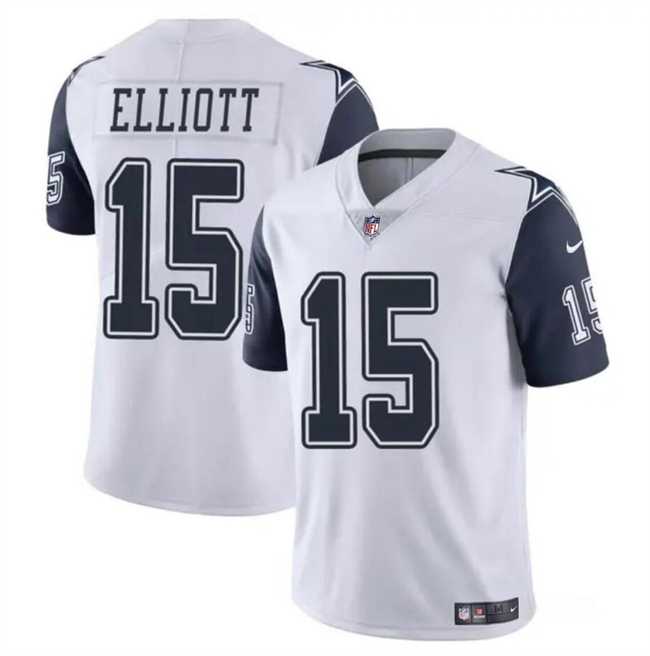 Men & Women & Youth Dallas Cowboys #15 Ezekiel Elliott White Color Rush Limited Stitched Jersey->dallas cowboys->NFL Jersey